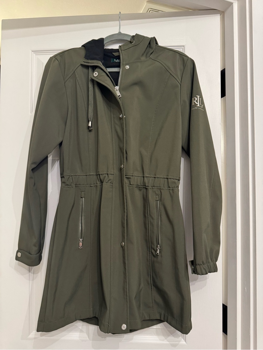 Ralph Lauren Olive Green Hooded Rain Parka